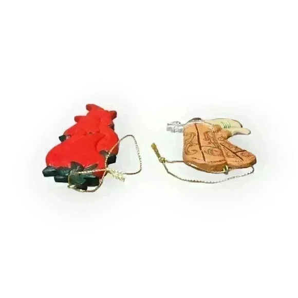 Kurt Adler Christmas Ornaments Southwestern Red Hot Chili Peppers & Cowboy Boots - Picture 6 of 6